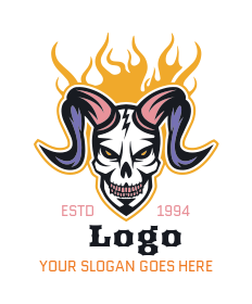 entertainment logo icon devil face with horns