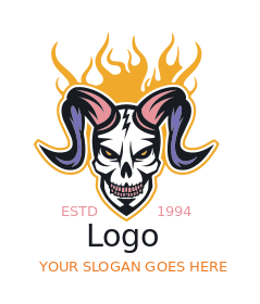 entertainment logo icon devil face with horns