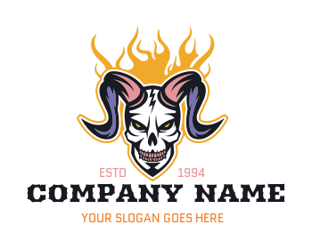 entertainment logo icon devil face with horns