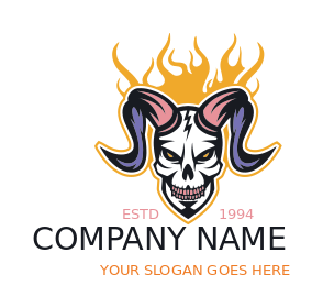 entertainment logo icon devil face with horns