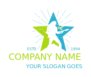 entertainment logo negative space musician star