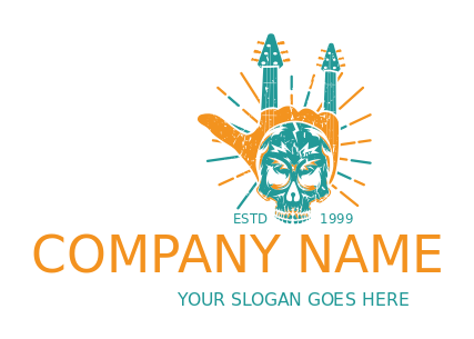 entertainment logo rock band skull and guitar