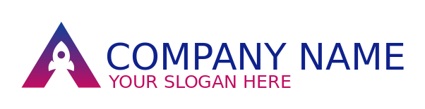 Design a Letter A logo rocket in triangle forming A 