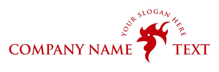 rooster head logo silhouette with ribbon