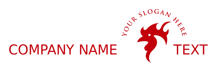 rooster head logo silhouette with ribbon