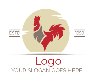 pet logo maker rooster silhouette in circle