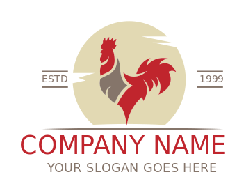 pet logo maker rooster silhouette in circle
