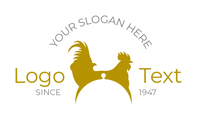 restaurant logo template rooster with cloche