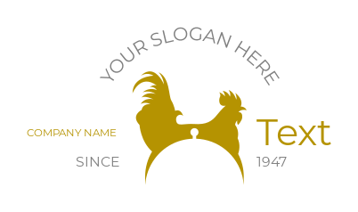 restaurant logo template rooster with cloche