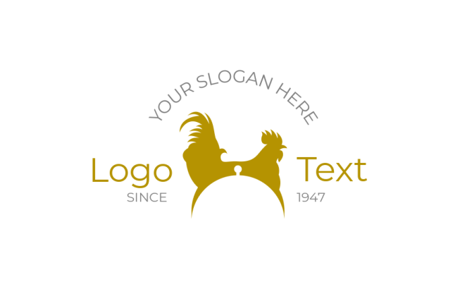 restaurant logo template rooster with cloche