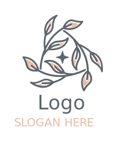 cosmetician logo rotating vines with leaves