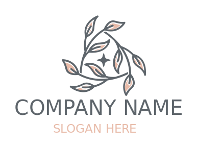 cosmetician logo rotating vines with leaves