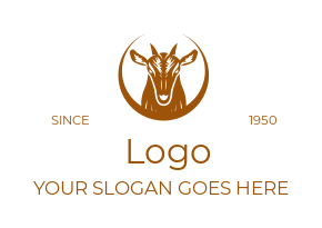 round swoosh with goat head | Logo Template by LogoDesign.net