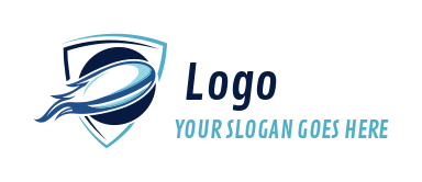 sports logo online rugby ball in shield | Logo Template by LogoDesign.Net