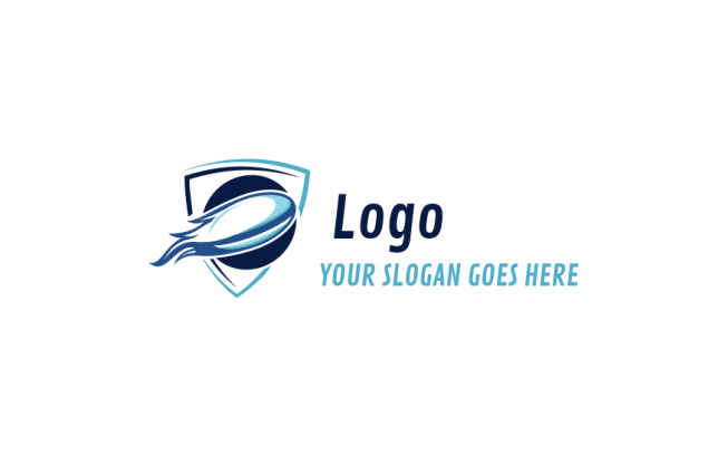 sports logo online rugby ball in shield