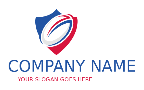 games logo online rugby ball in shield - logodesign.net