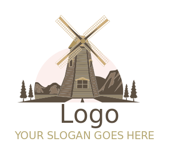 agriculture logo Rustic design of windmill