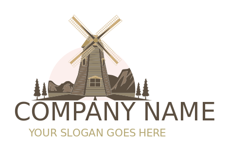 agriculture logo Rustic design of windmill