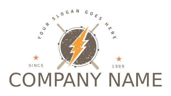 entertainment logo electric bolt on drum