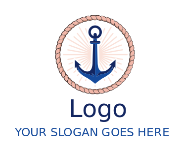 travel logo anchor in rope forming circle
