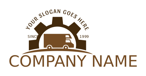 auto mechanic engineer logo RV van in gear