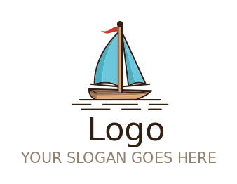 travel logo maker sailing boat with sails