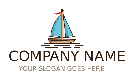 travel logo maker sailing boat with sails