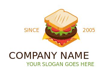 sandwich bar logo patty and vegetables