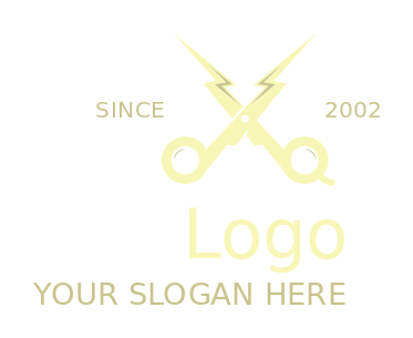 beauty logo maker scissors in lightning
