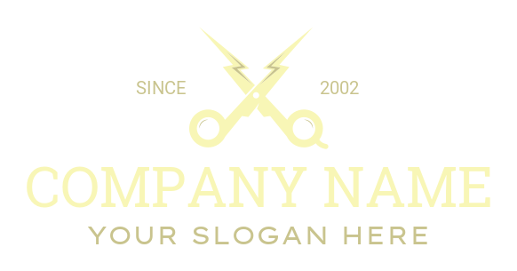 beauty logo maker scissors in lightning