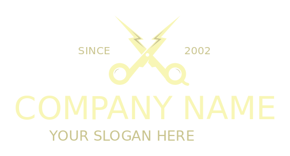beauty logo maker scissors in lightning