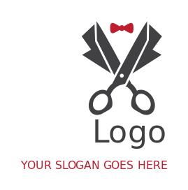 apparel logo scissors tailor suit with bow tie