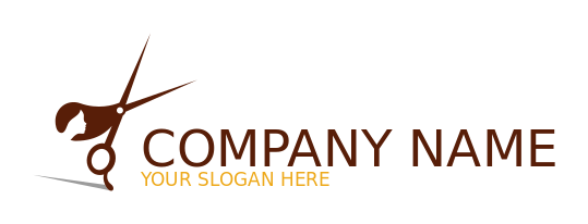 beauty logo icon scissors with woman hair