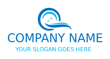 Letter Q logo maker sea waves incorporated
