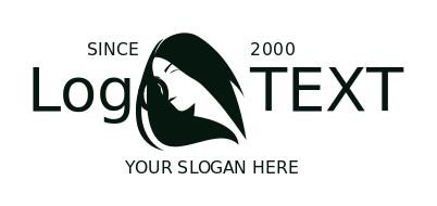 create a beauty logo thick hair on woman