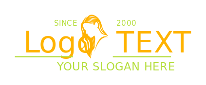 salon logo icon woman with long hair