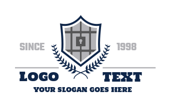 security logo vector shield with bars and keyhole