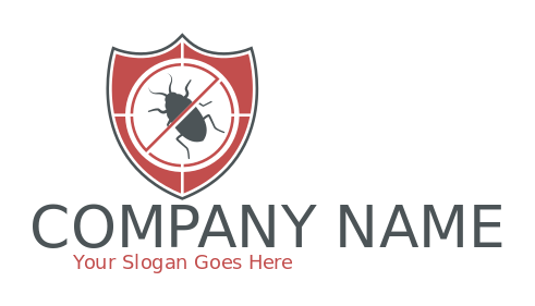 pest control logo vector shield with bug in target