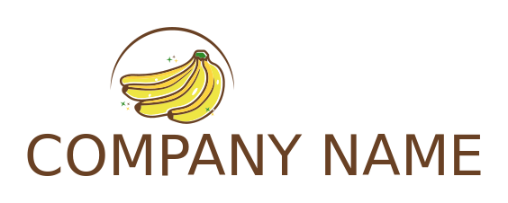 food logo icon bananas bunch glowing