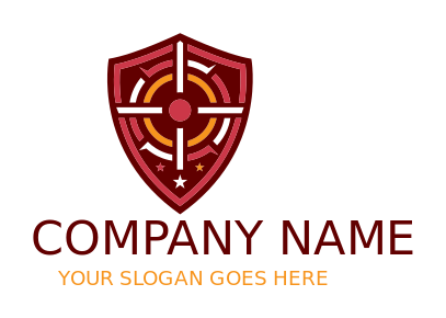 security logo icon shooting crosshair shield