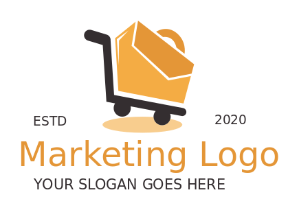 ecommerce logo shopping cart with bag