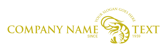 seafood restaurant logo shrimp in outline