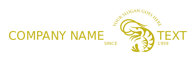seafood restaurant logo shrimp in outline