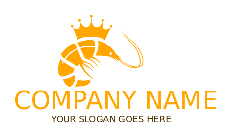 make a restaurant logo shrimp with crown 