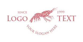 restaurant logo template squares in shrimp
