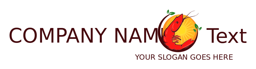 restaurant logo shrimp within sun rays