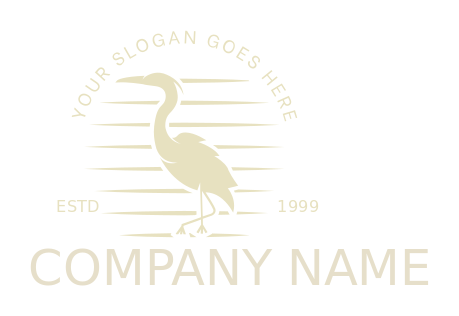 animal logo crane bird silhouette with lines