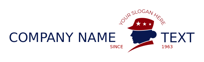 security logo side profile of female veteran