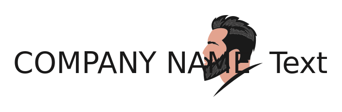 beauty logo side profile of man with beard