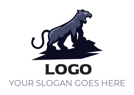 animal logo maker side view of panther